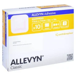Allevyn Adhesive 7,5x7,5 cm haftende Wundauflage , 10 St