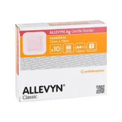 Allevyn Ag Gentle Border 7,5x7,5 cm Wundverband, 10 St