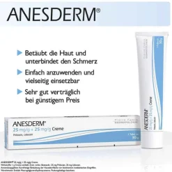ANESDERM 25 mg/g + 25 mg/g Creme + Pflaster, 5X5 g