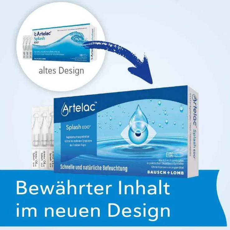 Artelac® Splash EDO® Augentropfen für trockene brennende Augen, 60X0.5 ml