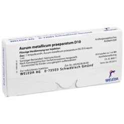 Aurum metallicum Präparat D 10 Ampullen, 8 St
