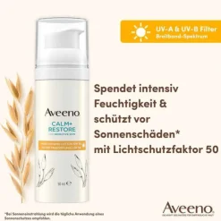 Aveeno Calm + Restore Hafer Tagespflege Creme LSF 50, 50 ml