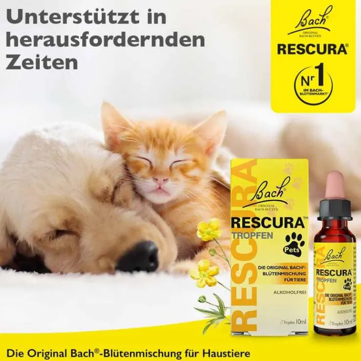 Bachblüten Original Rescura Pets Tropfen alkoholfrei vet. (für Tiere), 10 ml