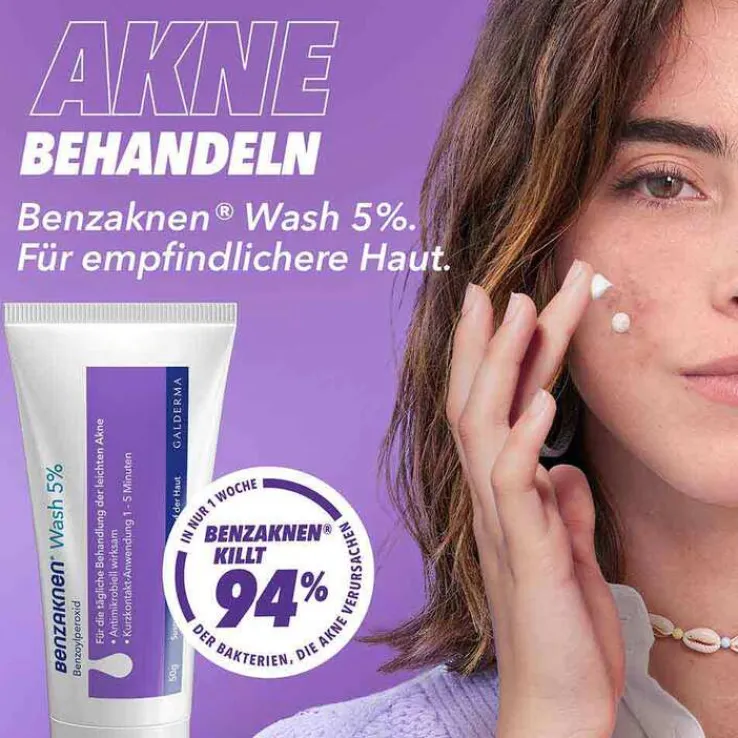 Benzaknen® Wash 5% Suspension bei unreiner Haut und leichter Akne, 2X100 g