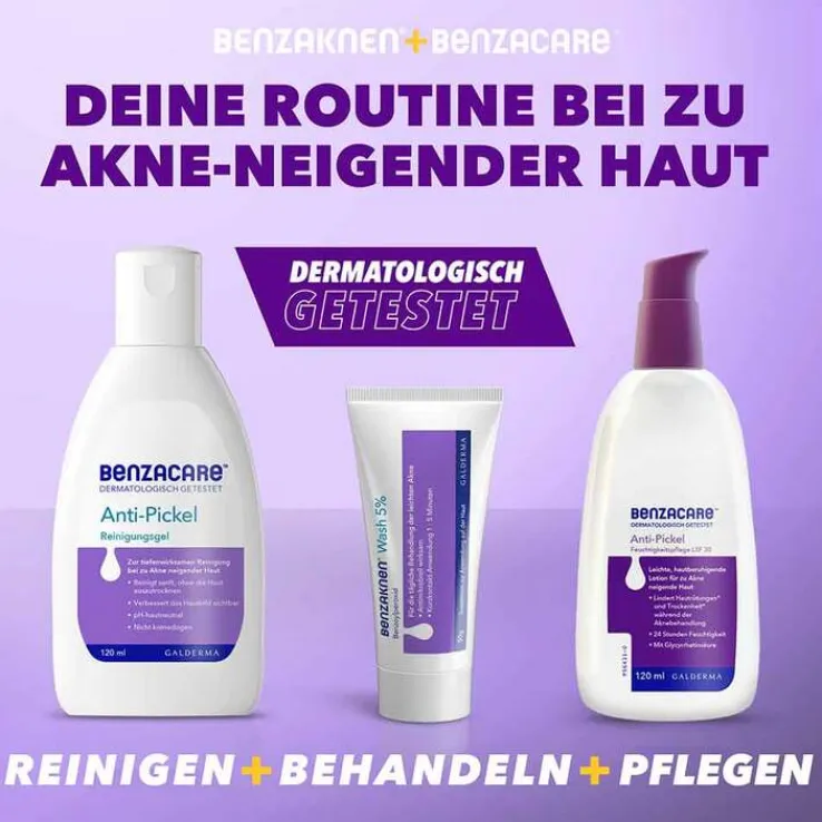 Benzaknen® Wash 5% Suspension bei unreiner Haut und leichter Akne, 2X100 g
