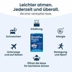 Besser Atmen Breathe Right® Nasenpflaster normal beige, 10 St