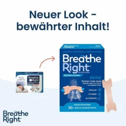 Besser Atmen Breathe Right Nasenpflaster groß beige, 30 St