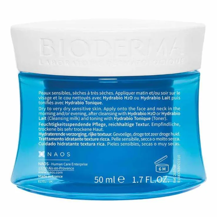 Bioderma Hydrabio Creme Pot für feuchtigkeitsarme, trockene bis sehr trockene, empfindliche Haut, 50 ml