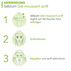 Bioderma Sebium Gel Moussant Actif Reinigungsgel für unreine, ölige, zu Akne neigende Haut, 200 ml