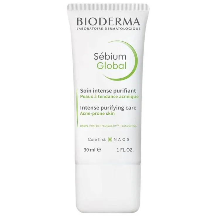 Bioderma Sebium Global Creme für unreine Mischhaut bis zu leichter Akne neigende Haut, 30 ml