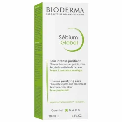 Bioderma Sebium Global Creme für unreine Mischhaut bis zu leichter Akne neigende Haut, 30 ml
