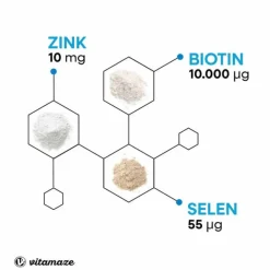 Biotin 10 mg hochdosiert + Zink + Selen Tabletten, 365 St