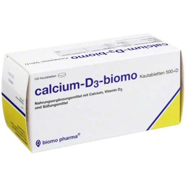 Calcium D3 biomo Kautabletten 500 + D, 100 St