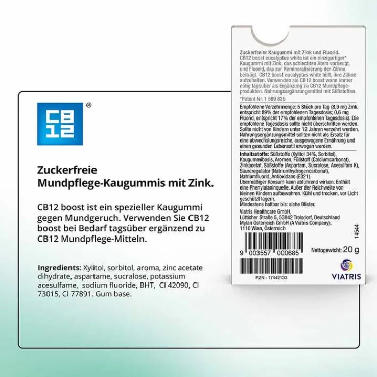 CB12 boost Eucalyptus white Kaugummi, 10 St