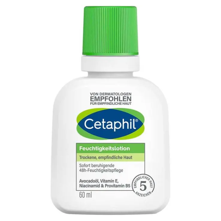 Cetaphil Feuchtigkeitslotion für trockene, empfindliche Haut, 60 ml