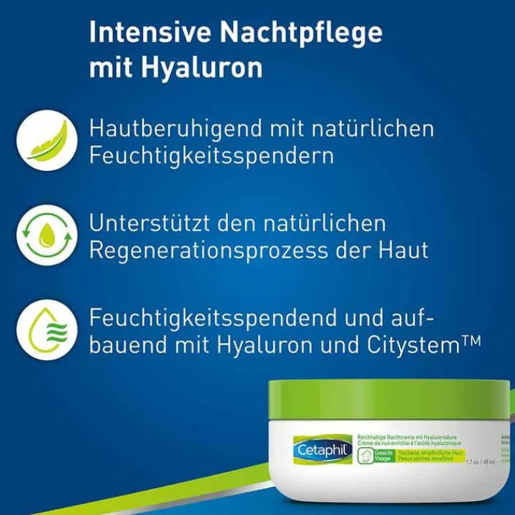 Cetaphil reichhaltige Nachtcreme mit Hyaluronsäure, 48 g