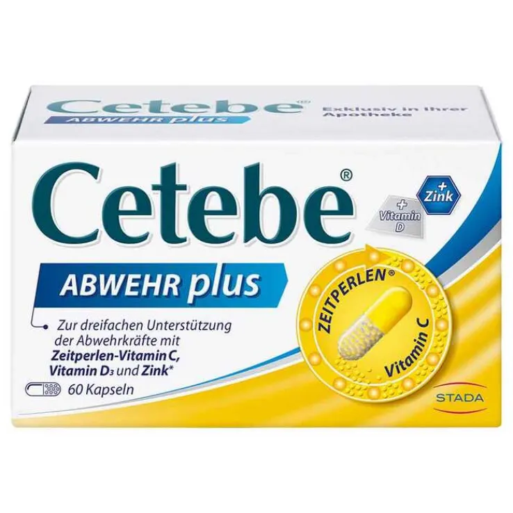Cetebe Abwehr plus Vitamin C + Vitamin D3 + Zink Kapseln, 60 St