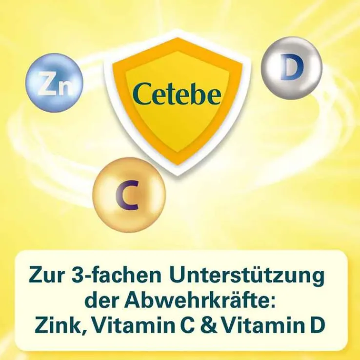 Cetebe Abwehr plus Vitamin C + Vitamin D3 + Zink Kapseln, 60 St