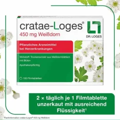 cratae-Loges 450 mg Weißdorn Filmtabletten, 200 St