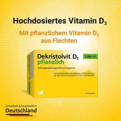 Dekristolvit D3 2000 I.E. pflanzlich Kapseln, 60 St