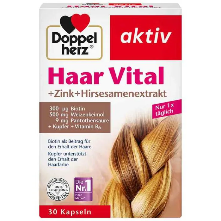Doppelherz Haar Vital+Zink+Hirseextrakt Kapseln, 30 St
