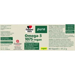 Doppelherz Omega-3 1075 vegan pure Kapseln, 80 St