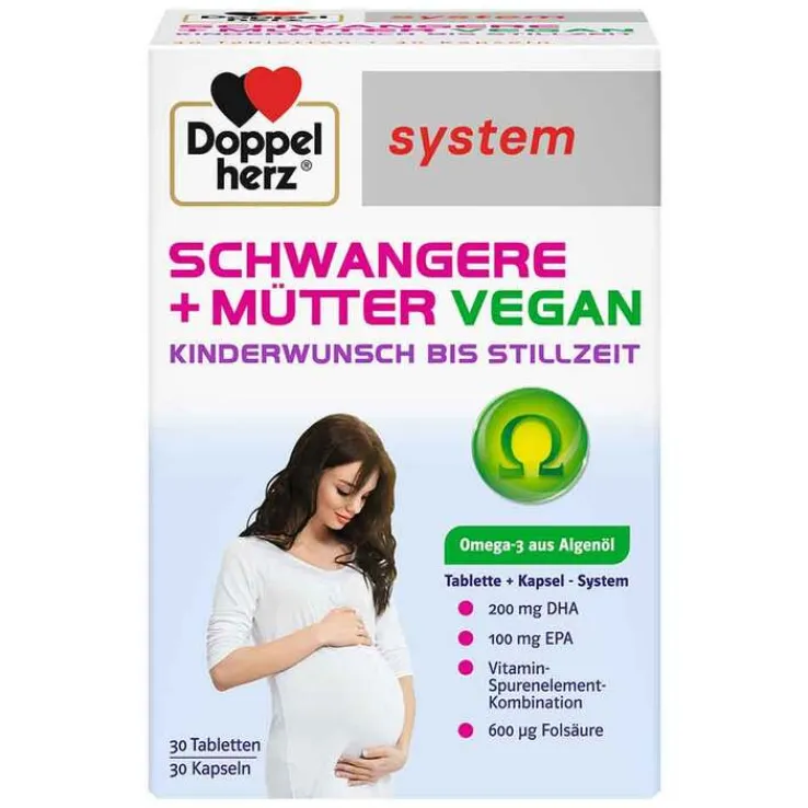 Doppelherz Schwangere + Mütter vegan system Kombipackung, 60 St