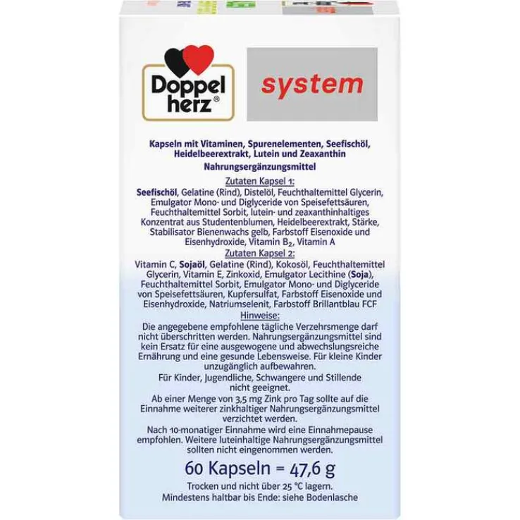 Doppelherz system Augen Sehkraft+Schutz Kapseln, 60 St