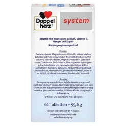Doppelherz system Magnesium+Calcium+Kupfer und Mangan Tabletten, 60 St