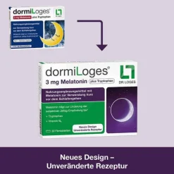Dormiloges 3 mg Melatonin plus Tryptophan Filmtabletten, 60 St