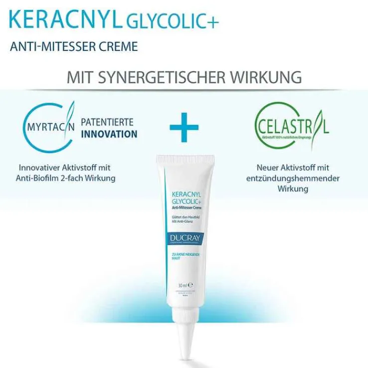 Ducray Keracnyl Glycolic + Creme, 30 ml