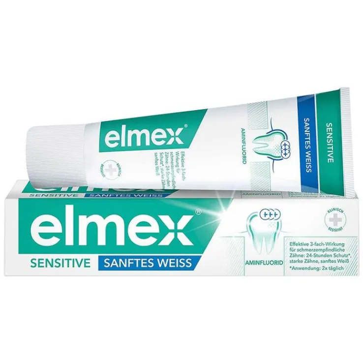 Elmex Sensitive Sanftes Weiss Zahnpasta, 75 ml