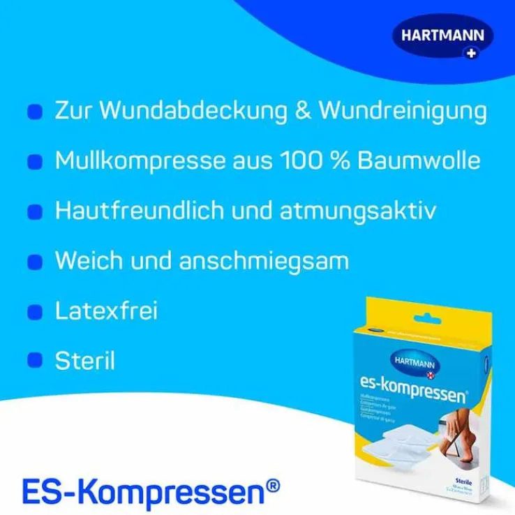 es-kompressen® Mullkompressen 10 cm x 10 cm steril, 5X2 St