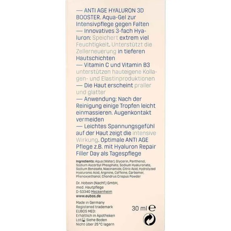 Eubos Anti-Age Hyaluron 3D Booster Gel, 30 ml