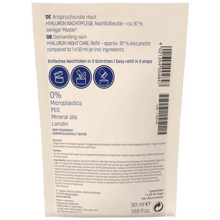 Eubos Anti-Age Hyaluron Repair Filler Night Nf.Btl, 50 ml