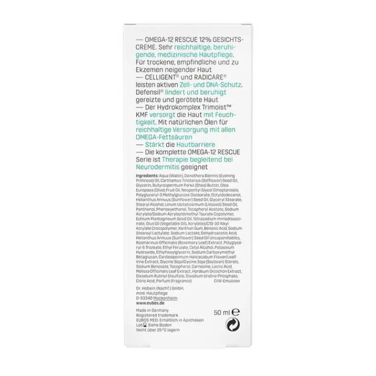 Eubos Omega-12 Rescue 12 % Omega Gesichtscreme, 50 ml