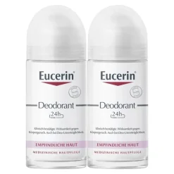 Eucerin Deodorant Empfindliche Haut 24h Roll-on , 2X50 ml