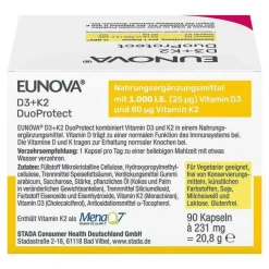 Eunova Duoprotect D3 + K2 1000 I.E. / 80 µg Kapseln, 90 St