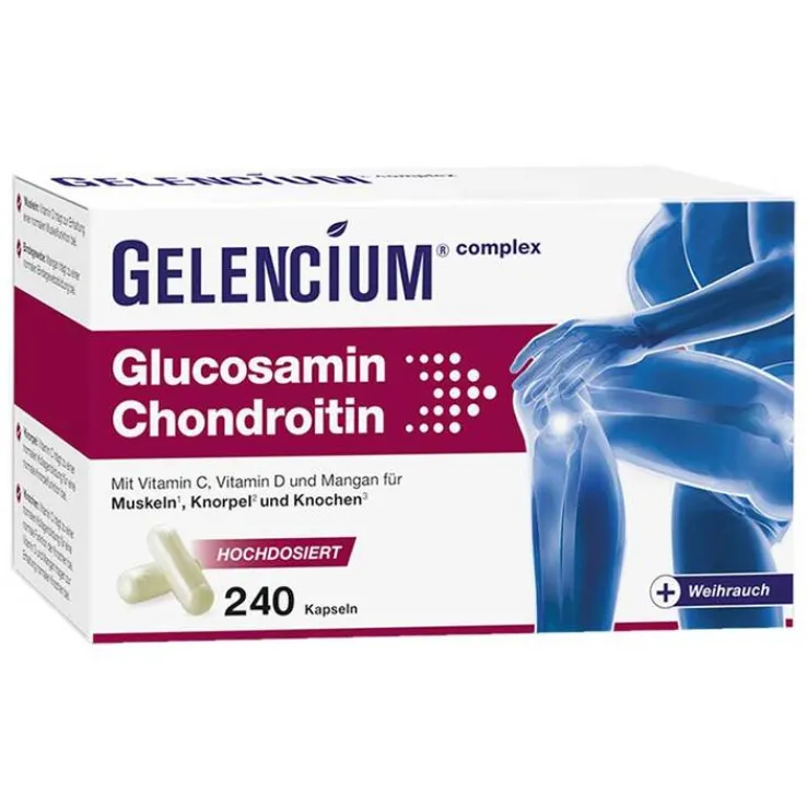Gelencium Glucosamin Chondroitin hochdosiert mit Vitamin C Kapseln, 240 St