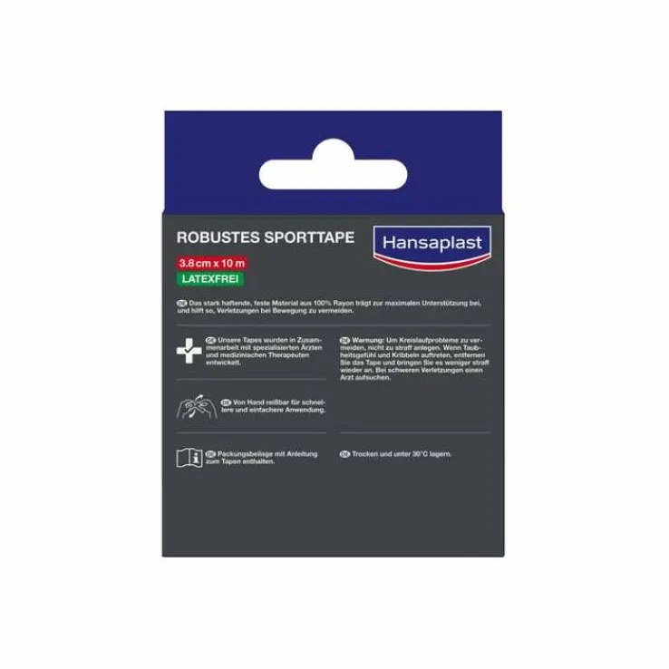 Hansaplast robustes Sporttape 3,8 cmx10 m weiß, 1 St