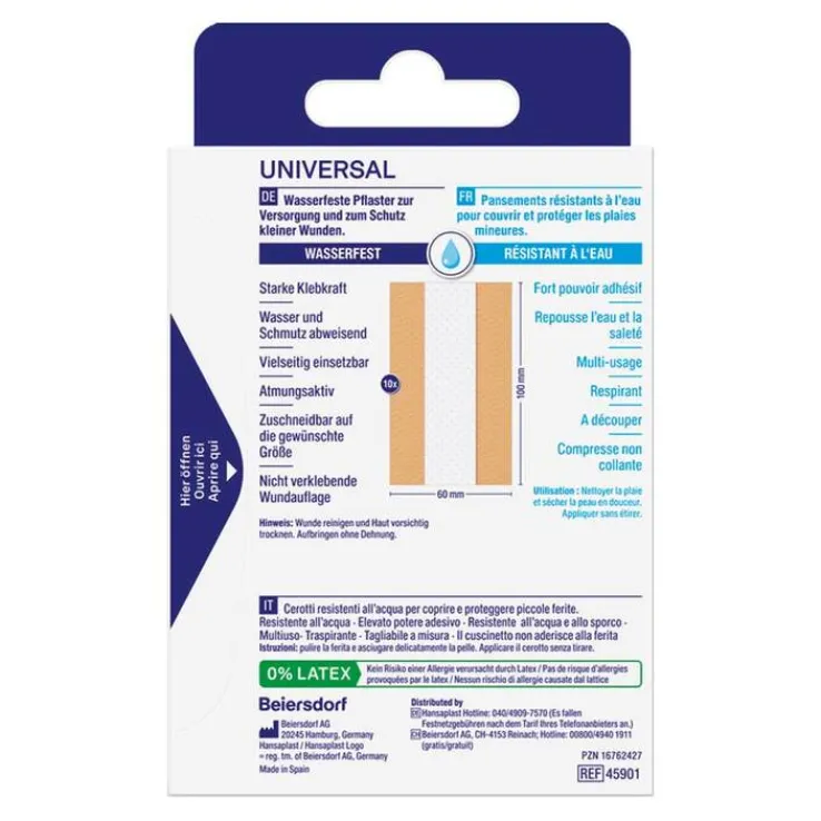 Hansaplast Universal Pflaster wasserfest 6 cmx1 m, 1 St