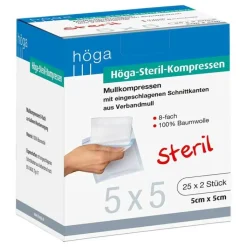 Höga Steril Kompressen 5x5cm 8fach, 25X2 St