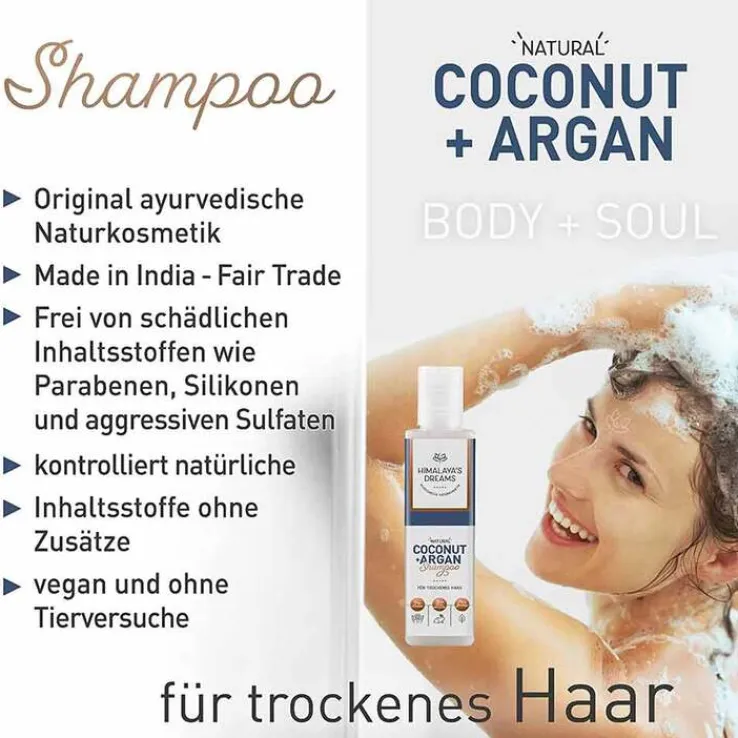 Himalayas Dreams Ayurveda Shampoo Coconut & Argan, 200 ml