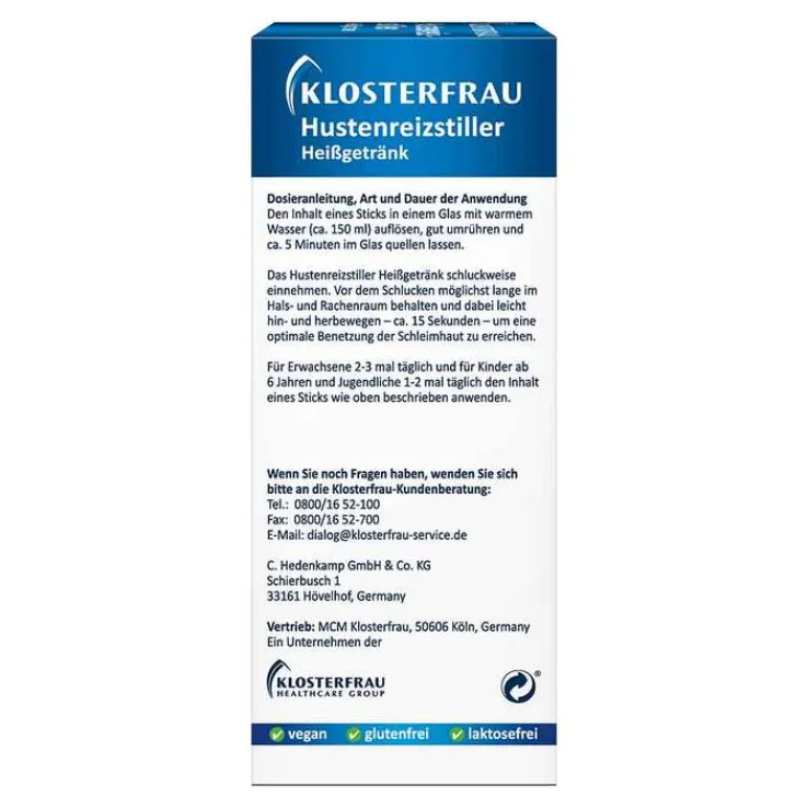 Klosterfrau Hustenreiz-Stiller Heißgetränk Pulver, 10X5 g