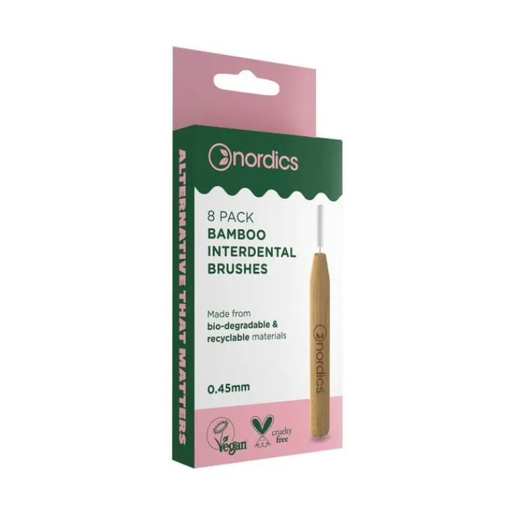 Öko Interdental Zahnbürste Bambus 0,45 mm Nordics, 8 St