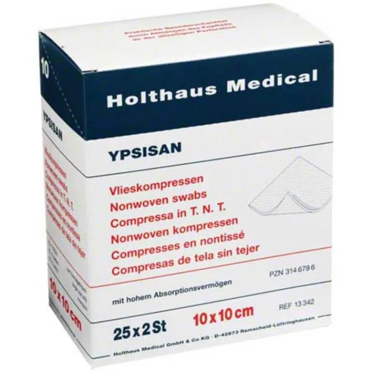 Kompressen Ypsisan 10x10cm s, 25X2 St