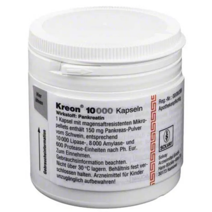 Kreon 10.000 Hartkapseln mit magensaftresistent überzogene Pellets, 200 St