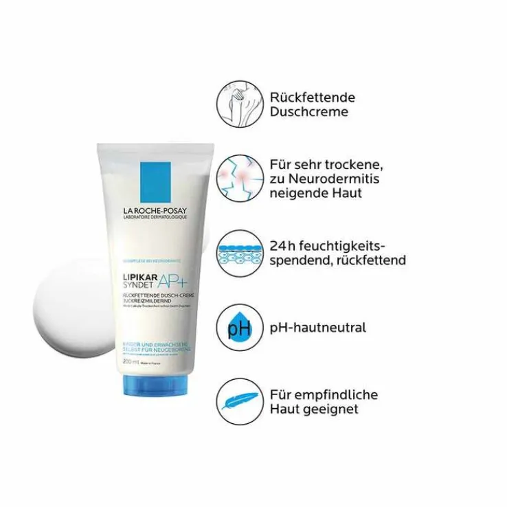 La Roche-Posay Lipikar Syndet AP+ Reinigungs-Cremegel, 200 ml