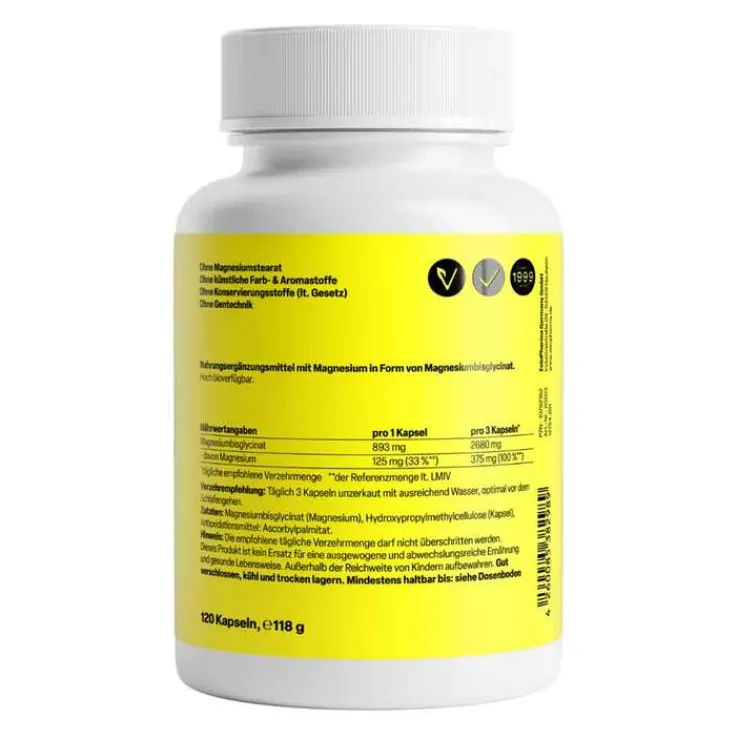 Magnesium Chelat Kapseln hoch bioverfügbar, 120 St