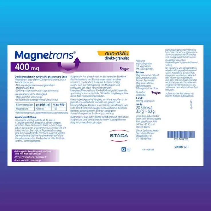 Magnetrans duo-aktiv 400 mg Sticks, 20 St